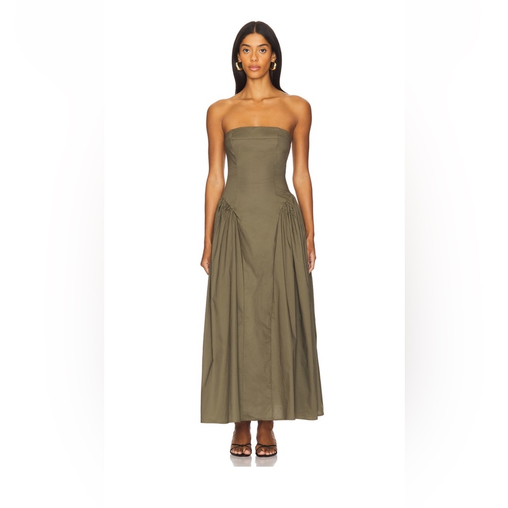 WeWoreWhat Strapless Olive Dress